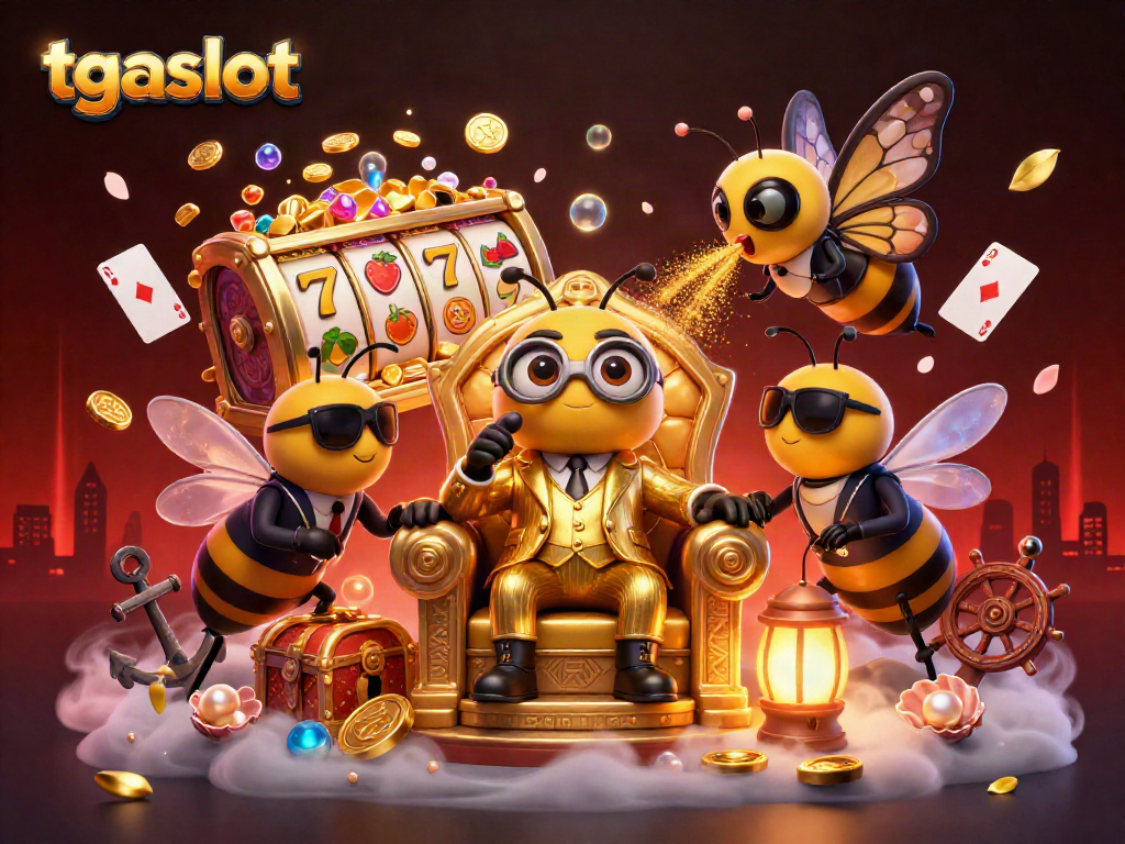tgaslot เสนอภาพการ์ตูน 3D ของบอสผึ้งในชุดสุดหรู พร้อมการเล่นเกมด้วยสัญลักษณ์สล็อต