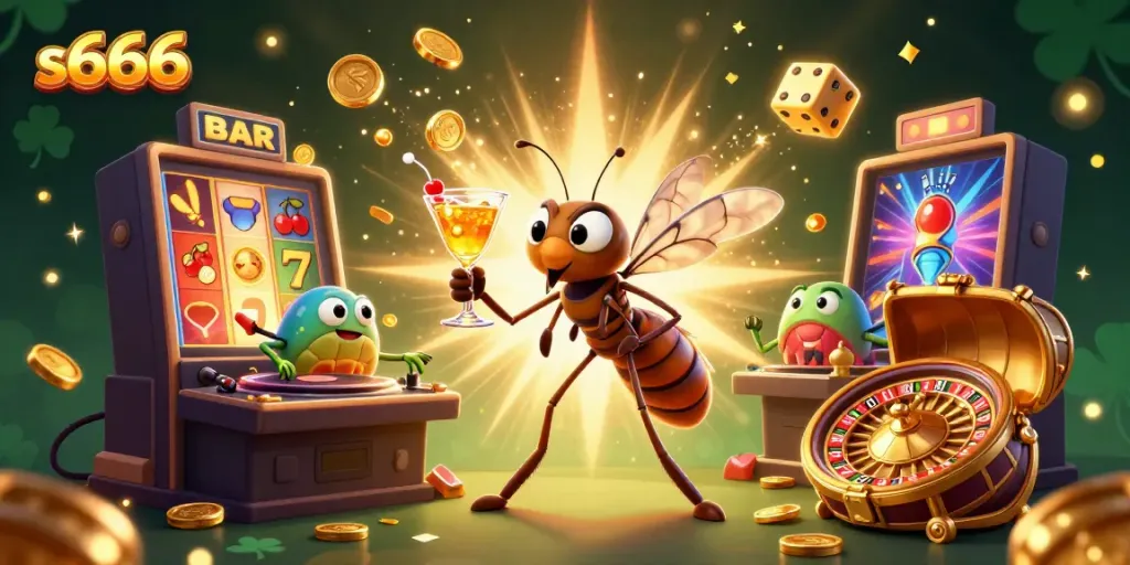 Experience the thrill of s6666 with a vibrant 3D casino scene featuring unique gambling elements.