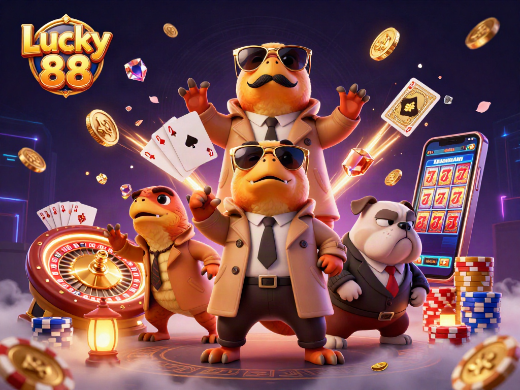 Experience the thrill of Lucky 88 slot with vibrant casino action and animated fun.