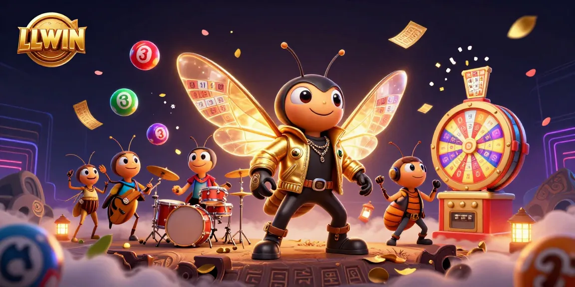 Engage with LLWIN and experience thrilling gameplay as the vibrant 3D characters celebrate with lottery elements.
