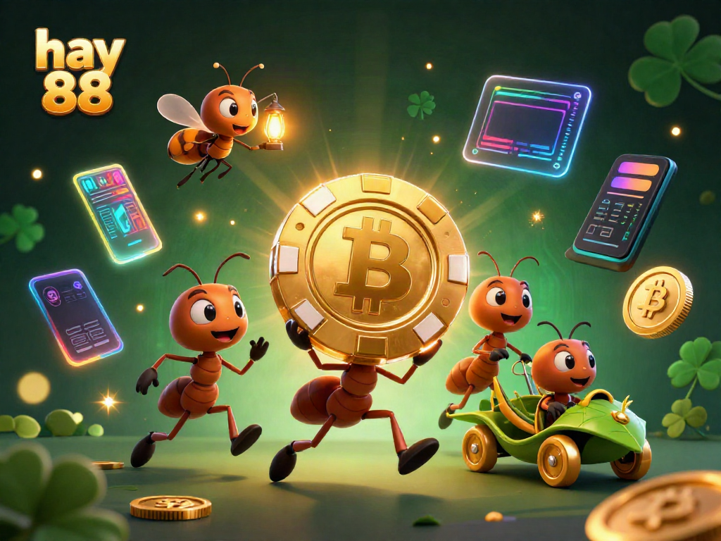 Experience thrilling heist action in hay 88 with ant characters and golden poker chips
