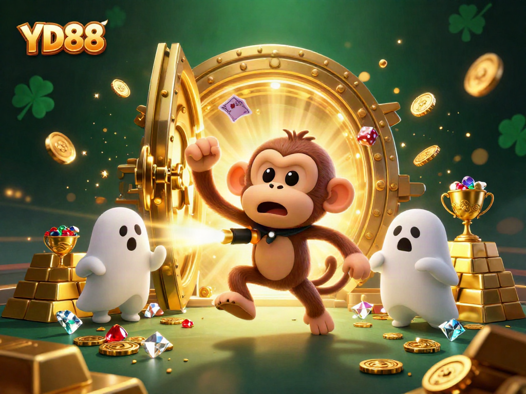 Experience the thrill of YD88 with a scene filled with golden treasures and festive casino energy.