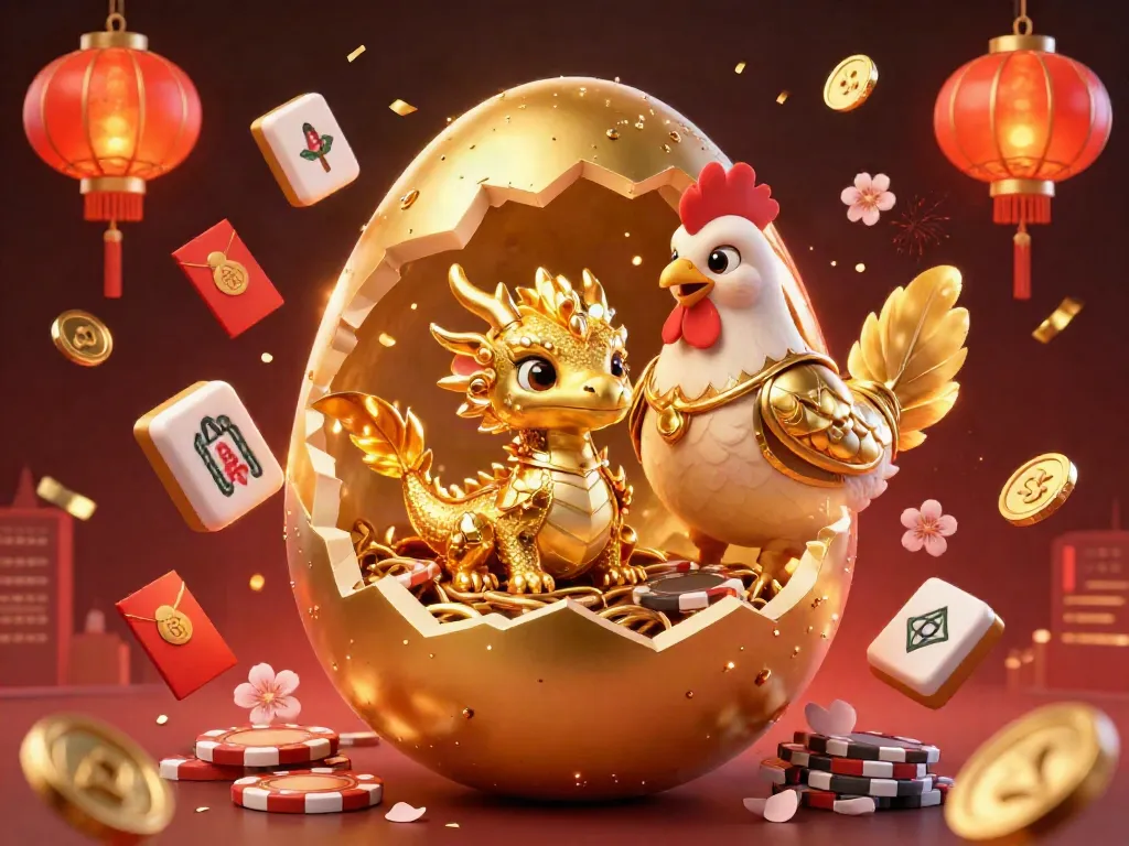 Engage in thrilling gameplay with 8XBET's unique 3D illustration featuring a golden dragon and poker chips.