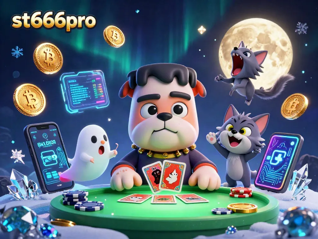 Engage in thrilling card games at st666pro, featuring a whimsical Frankenstein bulldog dealer.