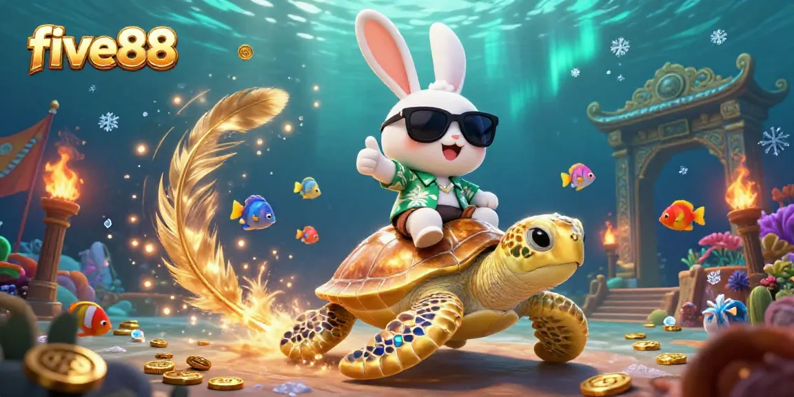 Engage in excitement with five88 as you explore underwater treasures alongside a lucky rabbit and golden turtle.