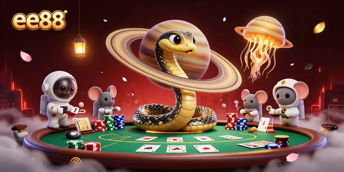 Visualize excitement at ee88 with astronaut mice betting on a cosmic roulette wheel