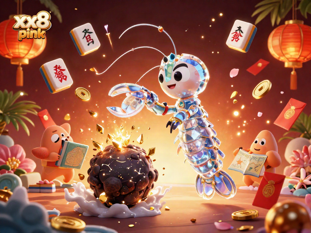 Experience the thrill of winning with xx8 pink in a dynamic casino-themed illustration.