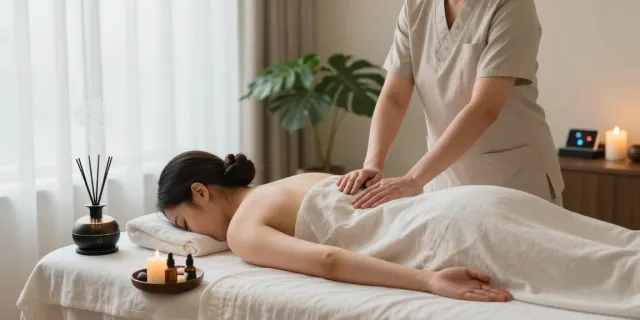 Relaxing 노원출장안마 therapy session in a tranquil spa setting with soothing ambiance.