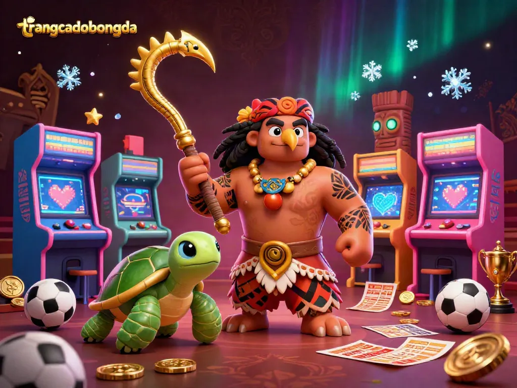Engage in sports betting excitement on trangcadobongda with vibrant visual elements and dynamic characters.