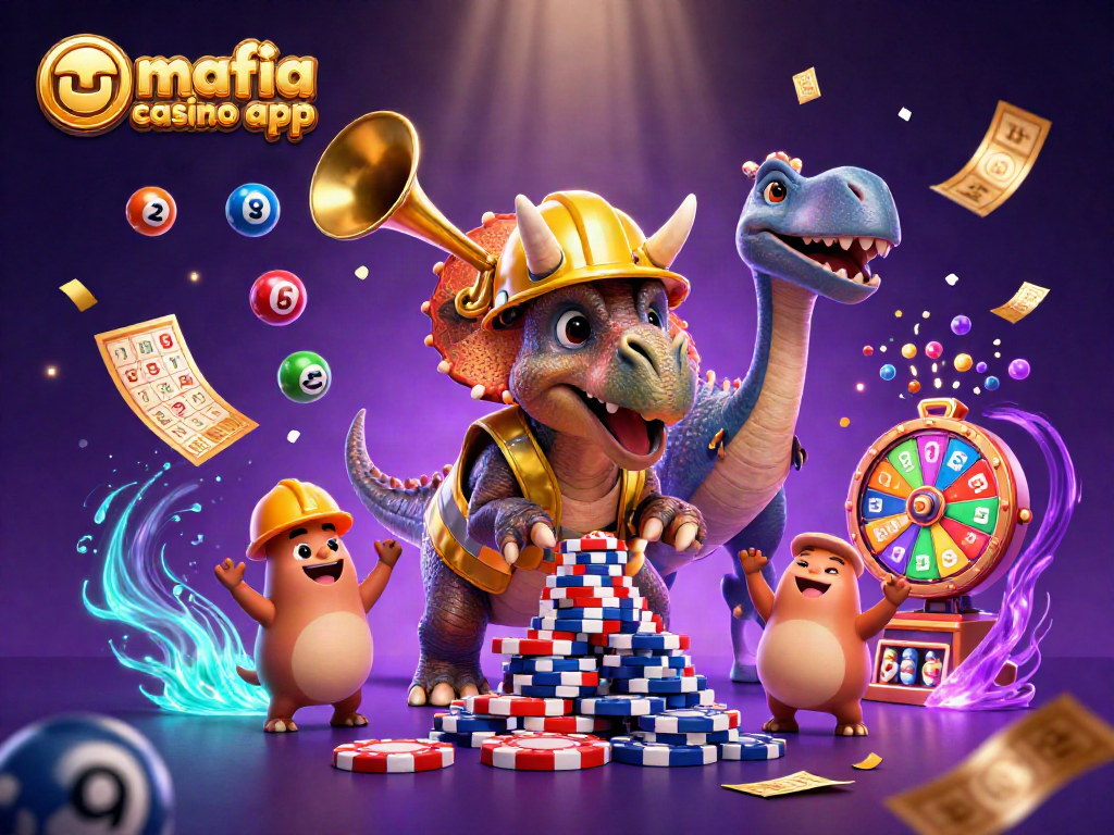 Join the excitement of the mafia casino app with vibrant slots and poker scenes illustrated dynamically.