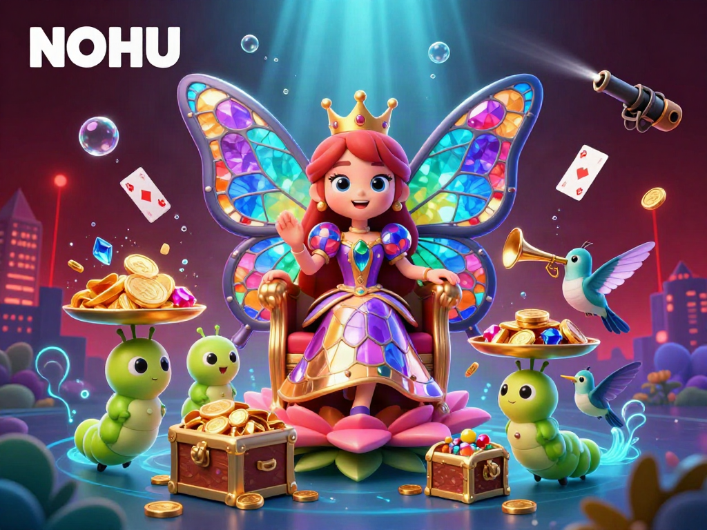 Join the queen of NOHU gaming as she welcomes you to a vibrant world of fun and excitement.